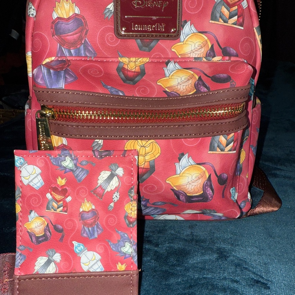 Loungefly villians perfume Backpack and Wallet Set